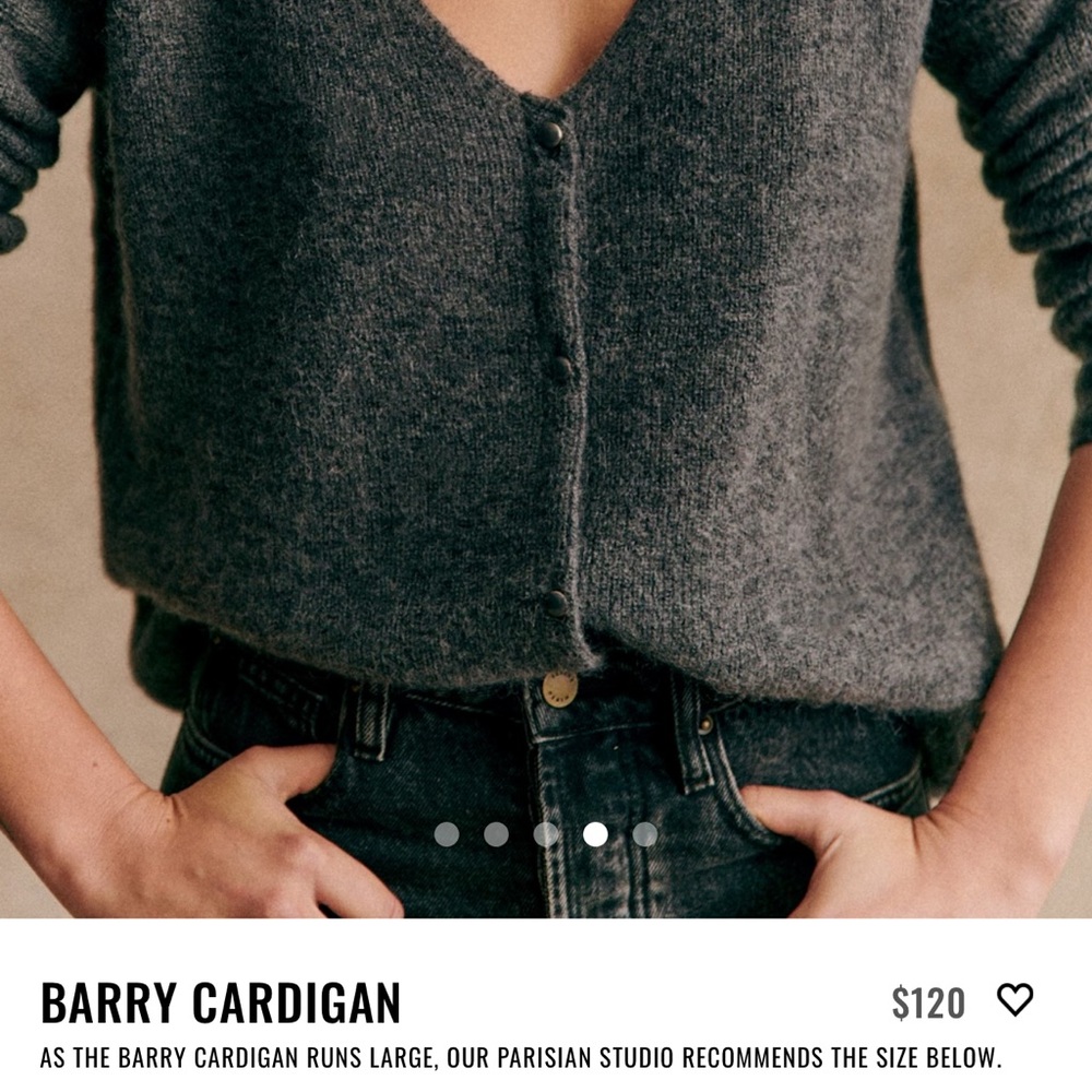 Sezane Barry Cardigan - Deep Gray